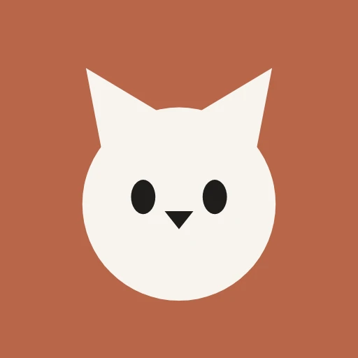 Logo La Fontaine Chat — visage de chat sur fond terracotta